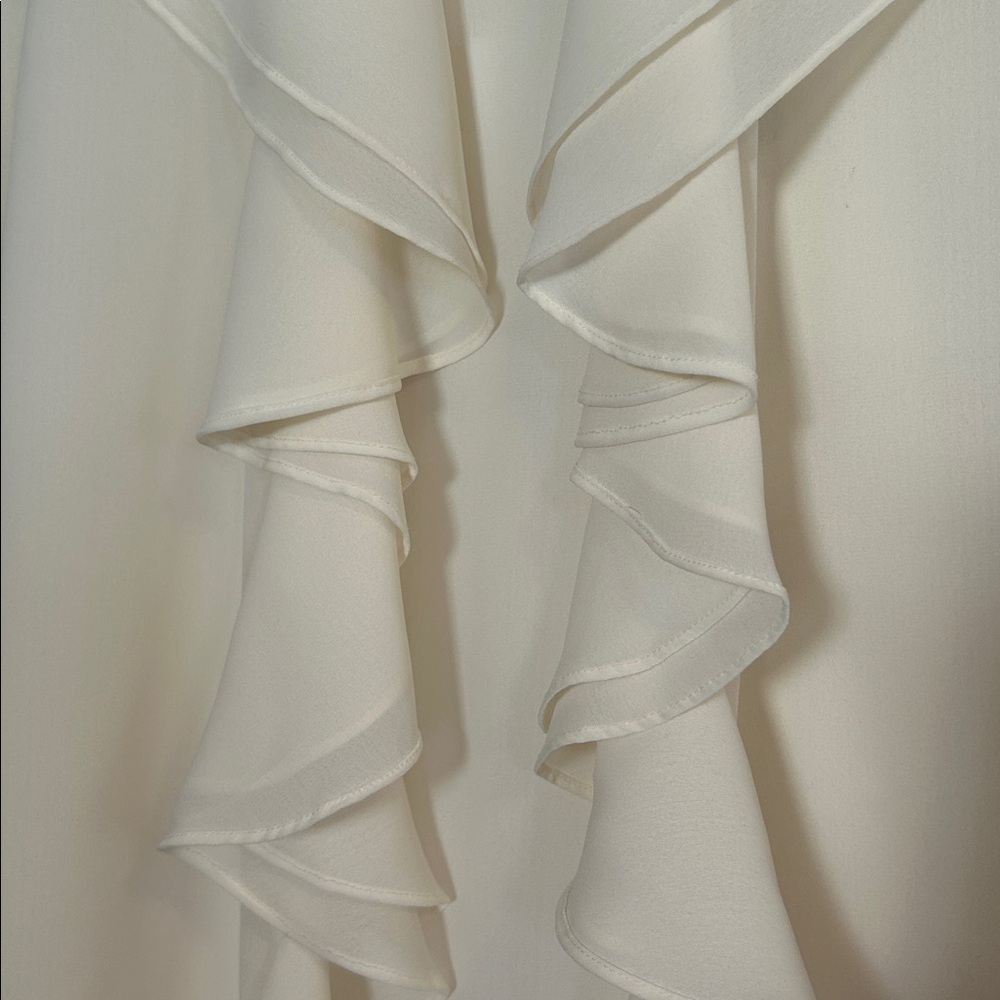Chic Ivory Ruffle Blouse - Picture 8 of 10
